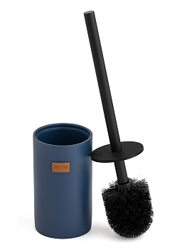 Щётка для унитаза с подставкой DE'NASTIA Джинс эффек синий полирезина 000000000001214357