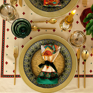 Набор столовый скатерть 180х150см салфетки 40х40см-8шт ЭТЕЛЬ Нью-Дели 100% хлопок 000000000001209814