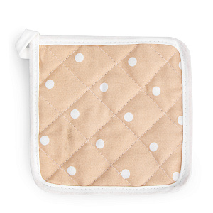 Набор кухонный (рукавица 18х26см + прихватка 17х17см) LUCKY Горох бежевый хлопок 100% 000000000001218579
