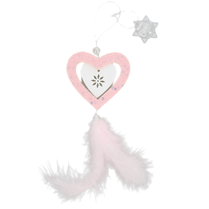 Декоративное украшение Подвеска Ассорти 17см DARLENS с пером розовый 000000000001209904
