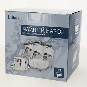 Набор чайный 12 предметов LADINA REGULAR металлическая подставка опал 3687 000000000001200738