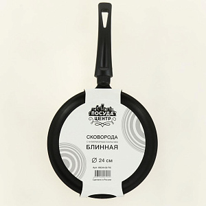 Сковорода блинная 24см ПОСУДА ЦЕНТР бакелитовая ручка алюминий 000000000001182653
