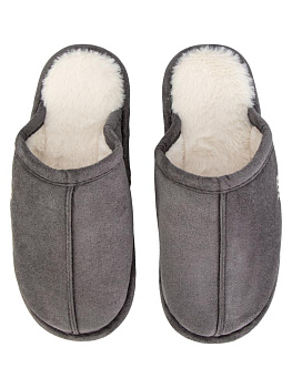 Тапочки домашние 44-45 угги мужские серый полиэстер/ПВХ 000000000001228817