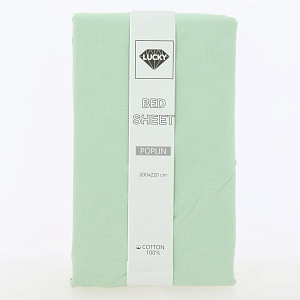 Простыня 200х220см LUCKY светло-зеленый хлопок 000000000001213679
