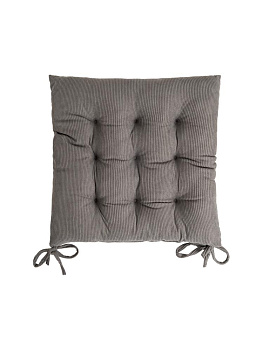 Подушка на стул 40х40см DE'NASTIA светло-серый вельвет полиэстер 000000000001226733