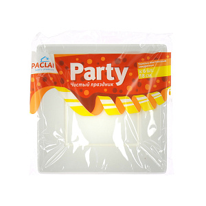 Квадратная тарелка Paclan, пластик, 180 мм, 6 шт. 000000000001003702