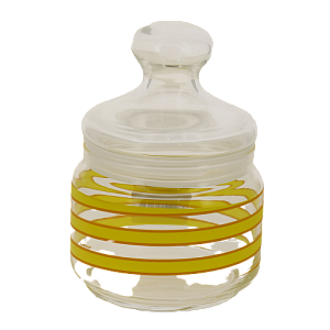 Банка стеклянная с желтой спиралью 0,5л с крышкой SPRIAL YELLOW Q0401 000000000001198039