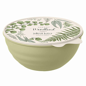 Миска с крышкой 3,7л PHIBO WAVE с декором зеленый пластик 000000000001222404