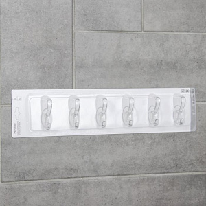 Планка на 6 крючков 42х9,5см Классик пластик 000000000001211455