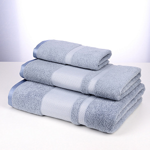 Полотенце 70х130см Dina Me бордюр репс серо-голубое 100% хлопок 000000000001208719