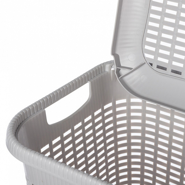 Корзина для белья 50л 42х31х56см ECONOVA светло-серый пластик 000000000001223410