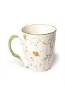 Кружка 340мл DE'NASTIA Provence цветочный принт зеленая кайма фарфор 000000000001231312