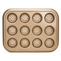 Форма для выпечки маффинов 12шт 38x29,5x3,5см LUCKY Золотые Грани 0,5мм углеродистая сталь 000000000001217837