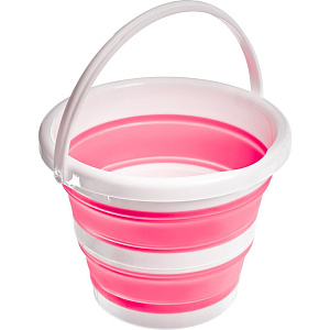Ведро 5л BRADEX складное круглое розовый термопластичная резина/пластик 000000000001214907