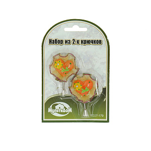 Набор крючков Сердечки в рюше Мультидом, пластик, металл, 2 шт. 000000000001126890