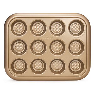 Форма для выпечки маффинов 12шт 38x29,5x3,5см LUCKY Золотые Грани 0,5мм углеродистая сталь 000000000001217837