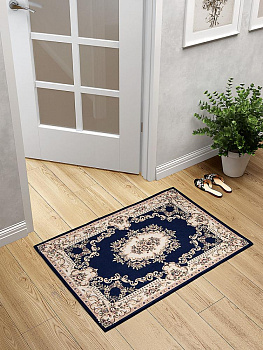 Коврик придверный 60x90см LUCKY Мол 3 тёмно-синий/бежевый полиэстер 000000000001200464