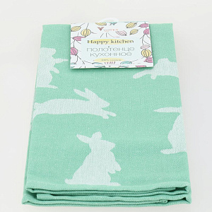 Полотенце кухонное 40х60см Зайчики грасс-313 жаккард хлопок-100% 000000000001215452