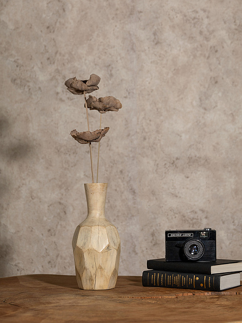 Ваза 13x13x25см DE'NASTIA серый дерево манго 000000000001230452