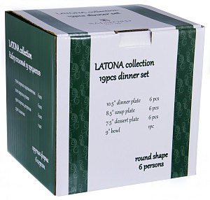 Набор столовой посуды 19 предметов BALSFORD Латона Великолепный день (27см/21см/19см/салатник 23см) подарочная упаковка фарфор 000000000001183397