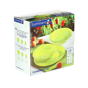 Столовый набор Flowerfield Anis Luminarc, 18 предметов 000000000001120060