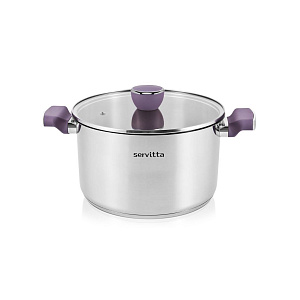 Кастрюля с крышкой 2,3л Servitta серия Viola нержавеющая сталь 000000000001221619