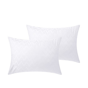 Наволочки 50х70см-2шт DE'NASTIA JQ зигзаг белый сатин хлопок-100% 000000000001215578