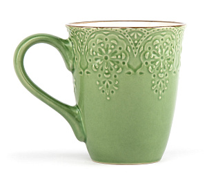 Кружка 440мл с тиснением в ассортименте глазурованная керамика 000000000001217567