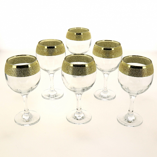 Набор фужеров для вина 6шт 260мл ПРОМСИЗ Золотой карат стекло 000000000001190688