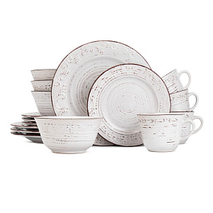 Набор столовой посуды 16 предметов LUCKY ажур белый керамика Набор столовой посуды 16 предметов LUCKY ажур белый керамика 000000000001221937