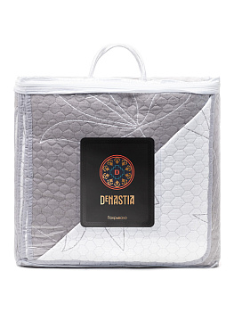 Покрывало 260x240см DE'NASTIA листья 3слоя серое жаккард 55%хлопок 45%полиэстер 000000000001207689