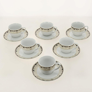 Н-р чайный,12шт,6 чашек 220мл+6 блюдец,синий в золоте,пд/уп,106-03001 000000000001180711