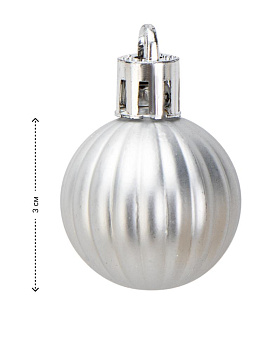 Декоративное украшение Набор шаров 12шт 3см серия Серебро микс пластик 000000000001228093