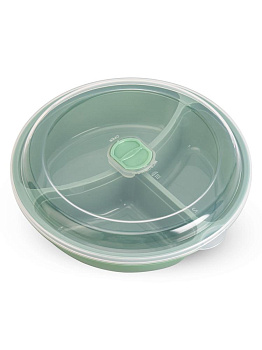 Контейнер пищевой с клапаном 1,1л круглый с отделениями в ассортименте пластик 000000000001228400