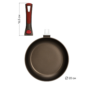 Сковорода 20см SWEET HOME Фиеста антипригарное покрытие съемная ручка алюминий 000000000001182463