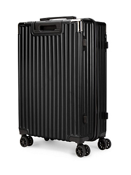 Чемодан на колесах M (42х26х65см) грани черный PC 000000000001226571