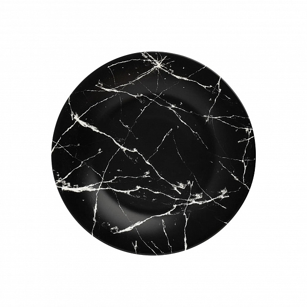 Тарелка десертная 20см LUCKY мрамор черный стеклокерамика 000000000001218956