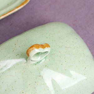 Масленка 15,5см КРР Фисташка коричневый лофт зеленый керамика 000000000001210832