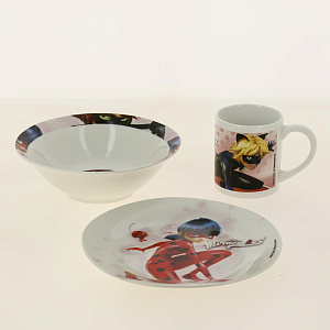 Набор детский посуды 3 предмета STOR Леди Баг и Супер Кот керамика 000000000001193171