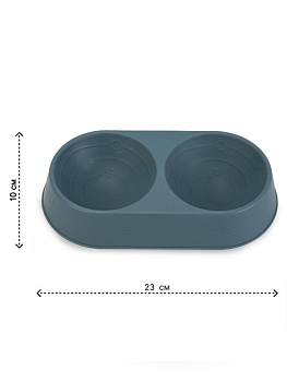Миска для животных 23х10см двойная в ассортименте полипропилен 000000000001229117