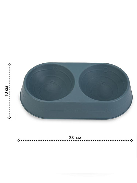 Миска для животных 23х10см двойная в ассортименте полипропилен 000000000001229117