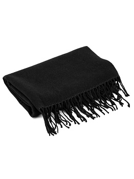 Палантин 70х180см однотон двусторонний черный полиэстер 000000000001229226