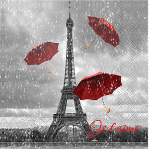 Салфетки бумажные 18шт 33х33см PLUSHE Je t'aime 3х слойные 000000000001215224