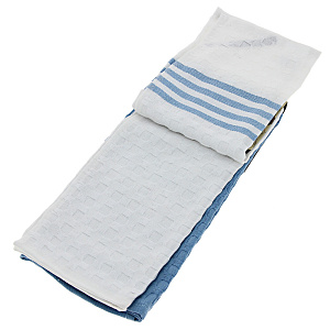 Набор кухонных полотенец DE'NASTIA вафля 2шт-40х60см бел/гол D100013 000000000001167684