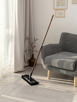 Швабра 42x130см DE'NASTIA Dark wood  бук/ПП/Полиэстр L000049 000000000001226885