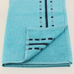 Полотенце махровое 50*90 Чекерс аква пр-ва Азербайджан, гладкокрашеные с контрастным бордюром, 100% хлопок, кольцевая пряжа. 108543 000000000001196789