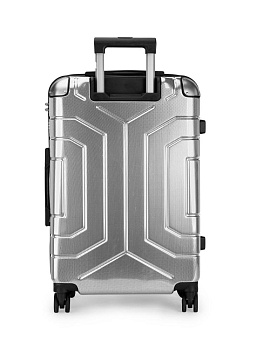 Чемодан на колесах L (48х30х75см) соты серебро PC 000000000001226587