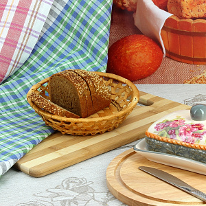 Фруктовница круглая, редкое плетение 000000000001067839