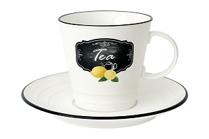 Пара чайная 300мл/блюдце Kitchen basic 5634-300-J020 000000000001181112