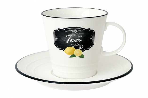 Пара чайная 300мл/блюдце Kitchen basic 5634-300-J020 000000000001181112